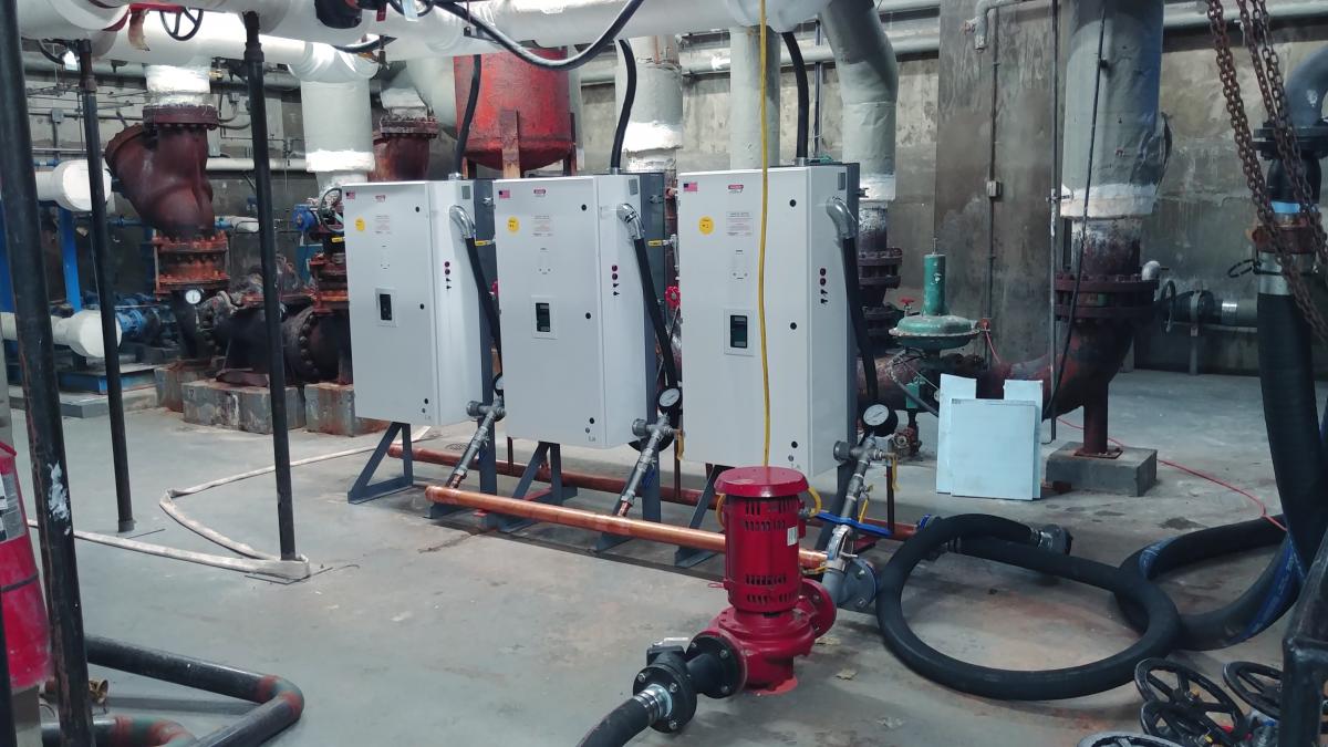 Stiebel Eltron 3 Phase Industrial Electric Tankless water heaters installed at a client location. 